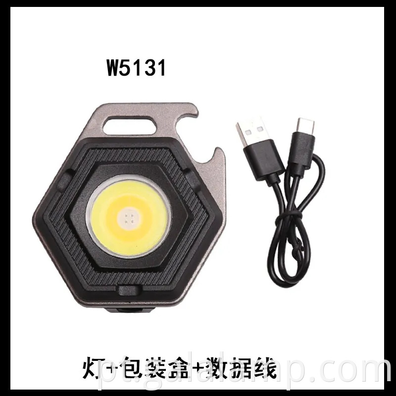 Chave de iluminação portátil multifuncional com luz de acampamento recarregável